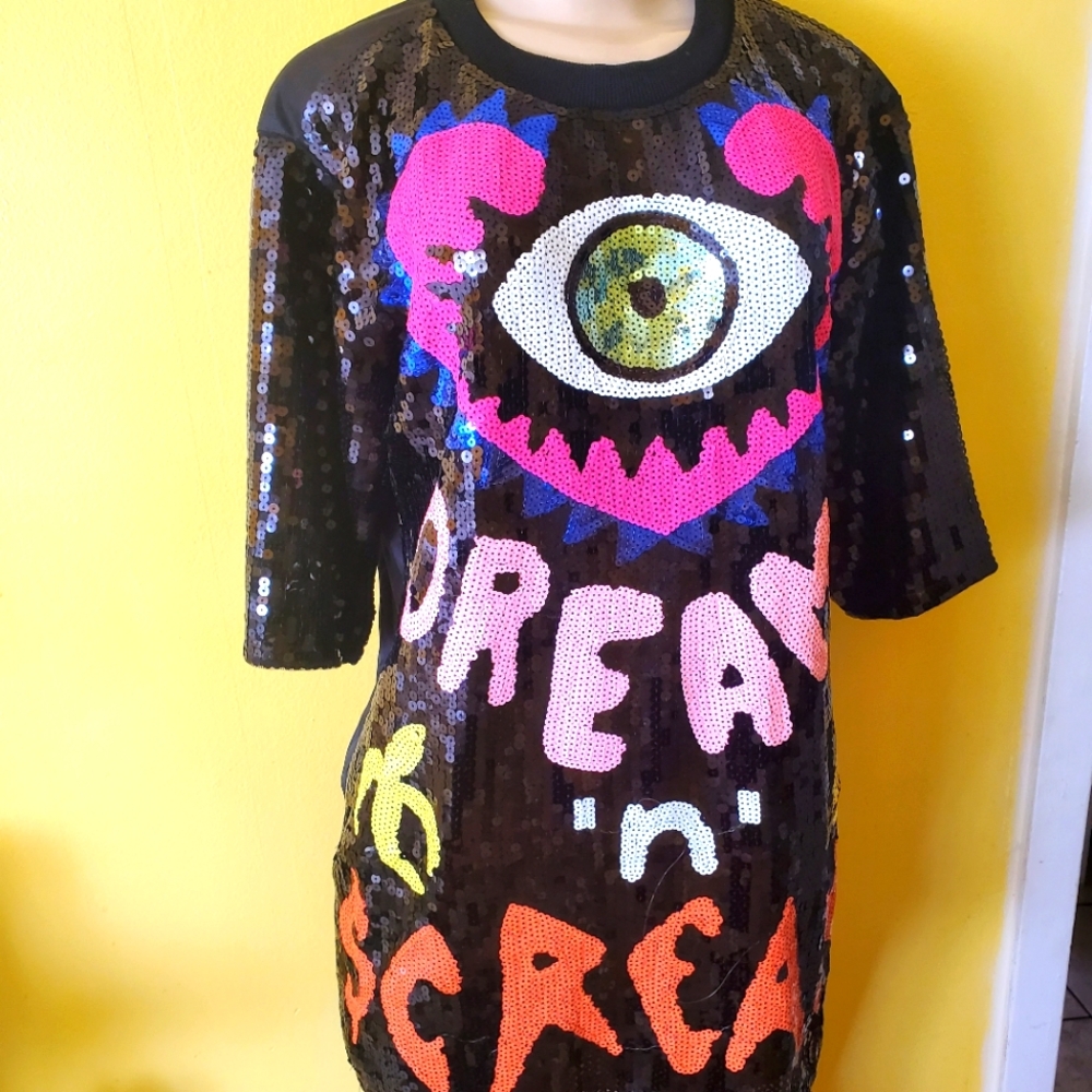Sequin Shirt Dress Top